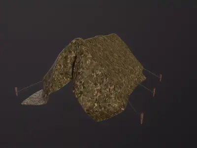 Camp Tent Military 3D Model Low-poly 3D model
