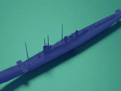 HMS K4 Low-poly 3D model