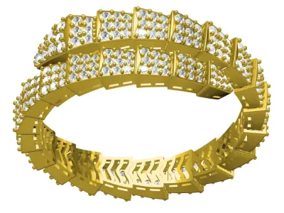 Antique Pave Diamond Bracelet 3D print model