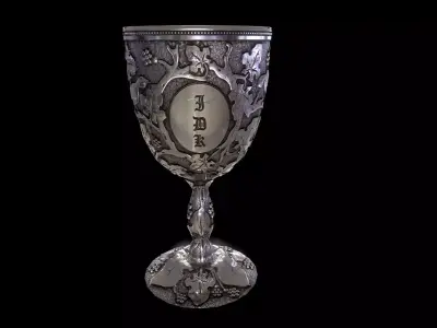 Silver Antique Goblet Low-poly 3D model