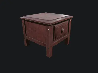 Antique wooden table Low-poly 3D model