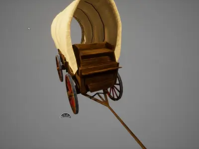 old wooden cart Low-poly 3D model purchase