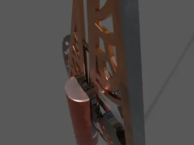 steampunk spear Low-poly 3D model