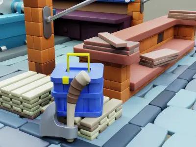 Lumberjack Shop Free low-poly 3D model