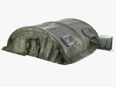 Military tent  Low-poly 3D model