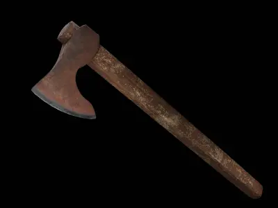 Axe game assets Low-poly 3D model Low-poly 3D model