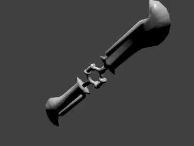 double-edge sword Low-poly 3D model