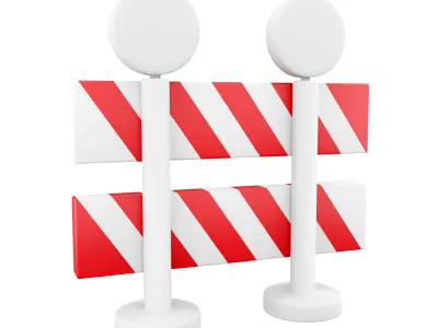 Roadblock cartoon icon 3D model