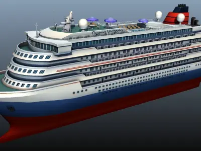 Cruise Liner - low poly Low-poly 3D model
