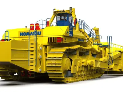 Komatsu Bulldozer Crawler 3D model
