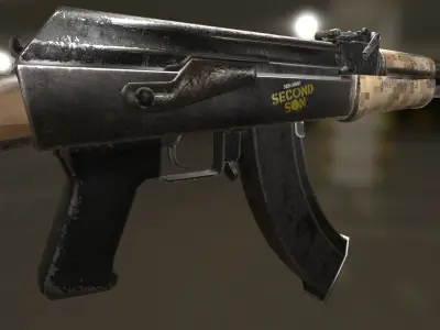 -AK47 ak - rifle in camouflage Free low-poly 3D model