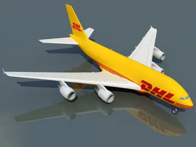 DHL Textured Airbus 3D model