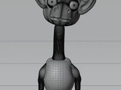 Cute cartoon model rigged giraffe  3D model