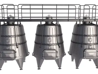 Steel Wine Tanks 3D model buy