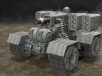 UGV Concept-3-Grey-Clean Low-poly 3D model