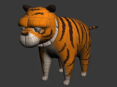 Tiger cartoon 3D model purchase