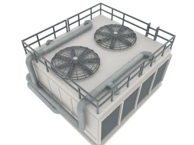 Rooftop Air Conditioner Low-poly 3D model purchase