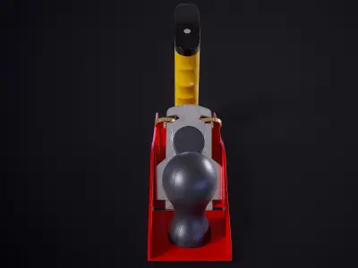 Hand Bench Plane Red PBR Low-poly 3D model