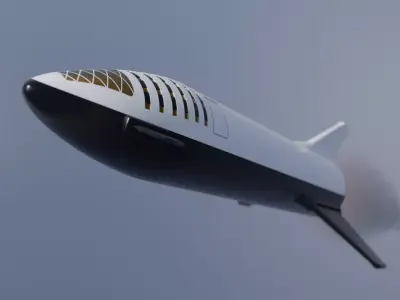 SpaceX Big Falcon Rocket v2018 Free low-poly 3D model