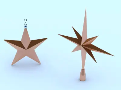 Christmas Star and Tree Topper 3D model