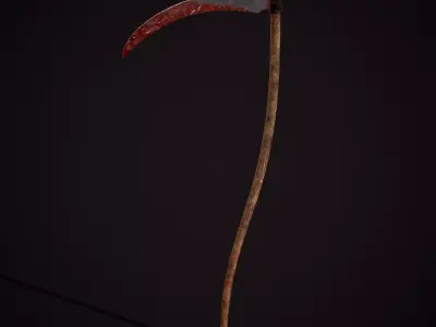 Bloody Scythe Low-poly 3D model