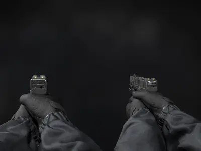 Glock 17 Low-poly 3D model 2