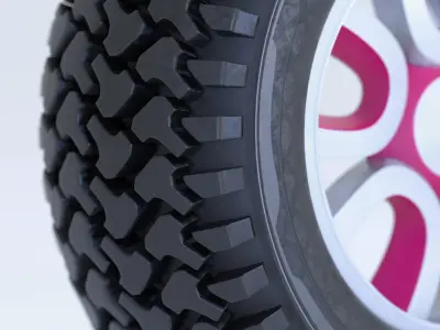 Offroad Tire Wheel Design Rim3 Low-poly 3D model