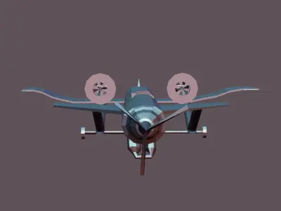 Plane flying drone Low-poly 3D model