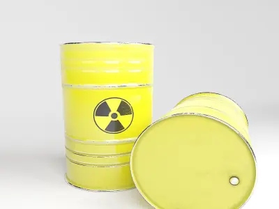 Gas tank and radioactive PBR Game Ready low-poly 3d model Low-poly 3D model