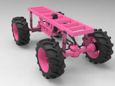 Chassis for Mud truck 3D model