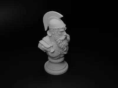Barbarian Tribe Warrior Bust Chess 3D print model buy