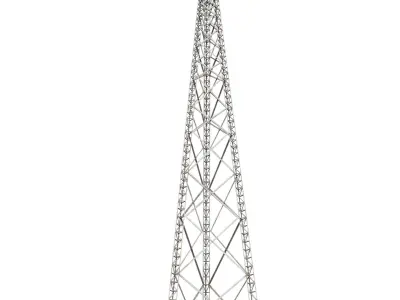 Antena metal tower with antennas 3D model