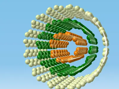 Multiple wall carbon nanotube Low-poly 3D model