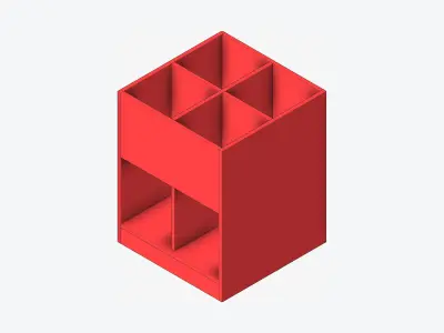 Book Box - Library - Integral - Laminate Low-poly 3D model