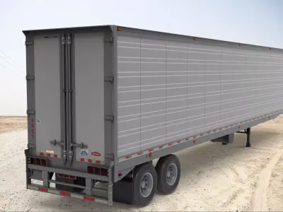 Low Poly Trailer 15K Faces Low-poly 3D model