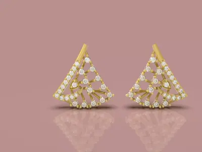 Triangle Diamond Earring - 0026 3D print model