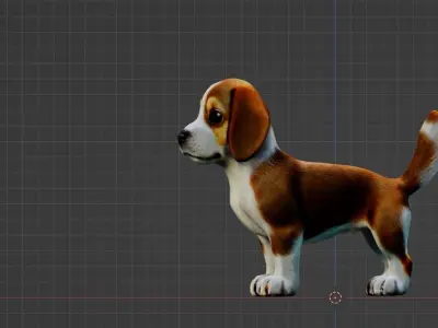 Puppy Low-poly 3D model