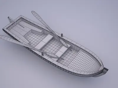 blue old boat model 3d 3D model
