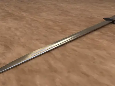 WWII Style Rifle Bayonet Military K-Bar Knife Low-poly 3D model