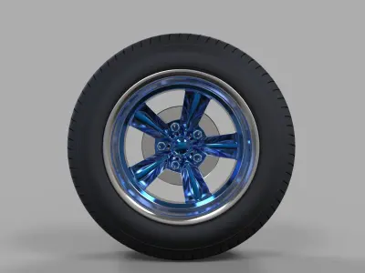 Wide car wheel 2 3D model