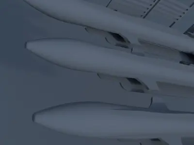  3 D Rocket system ground-air Low-poly 3D model