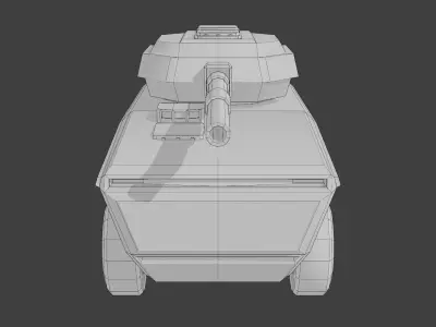 Wheeled Stylized Tank  Low-poly 3D model