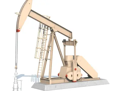 Pumpjack Oil Well 3D model