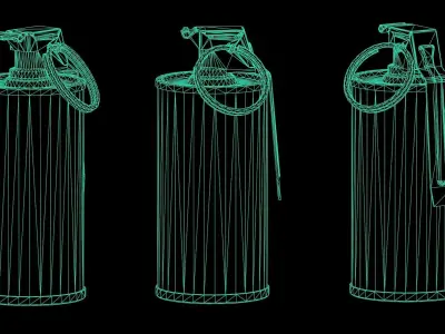 Game Ready M18 RED Flash Grenade Low-poly 3D model