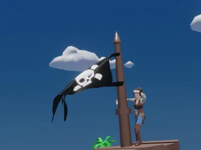 LowPoly pirate ship Low-poly 3D model purchase