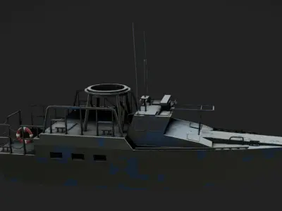 Military Gunboat 01 Low-poly 3D model