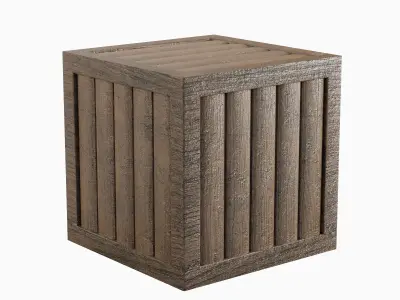 Wooden Box Crate Low-poly 3D model