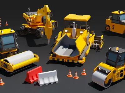 Heavy Machinery Low-poly 3D model
