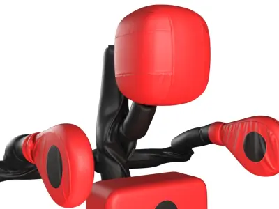Martial Arts Dummy with Punching Arms Red 3D model