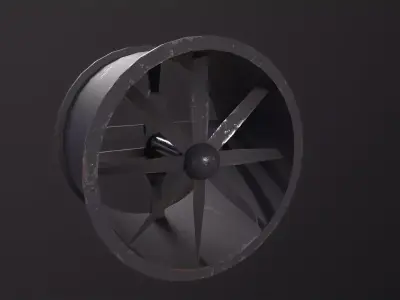 Axial Flow Fan 3D Model Low-poly 3D model